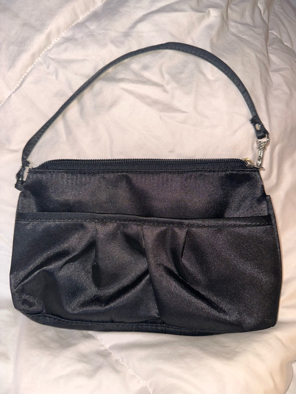 Borghese Zip Cosmetic Bag Black Wristlet